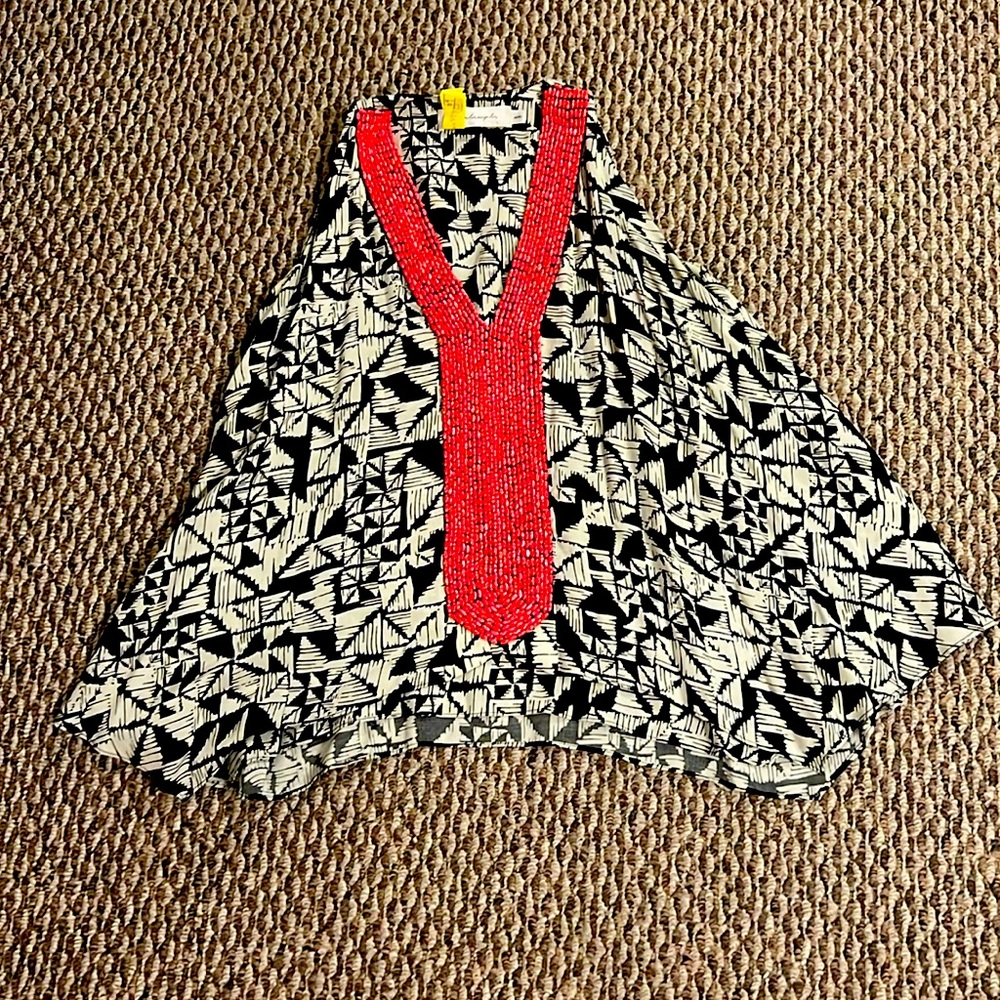 T bag Los Angeles Trapeze beaded tank top size Medium